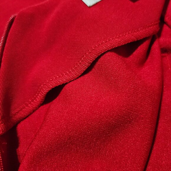 BOSTON PROPER RED DRAMATIC DEEP V-NECK DRESS WITH 3/4 SLEEVES SIZE XXS - Picture 11 of 14